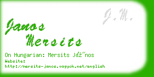 janos mersits business card